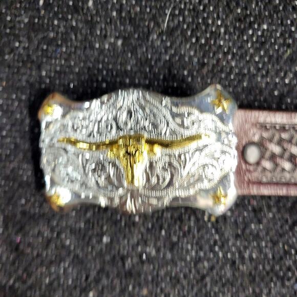 Vintage Child Cowboy fringe Vest Leather & Tony Lama belt n Buckle size 22 Large - Picture 2 of 10